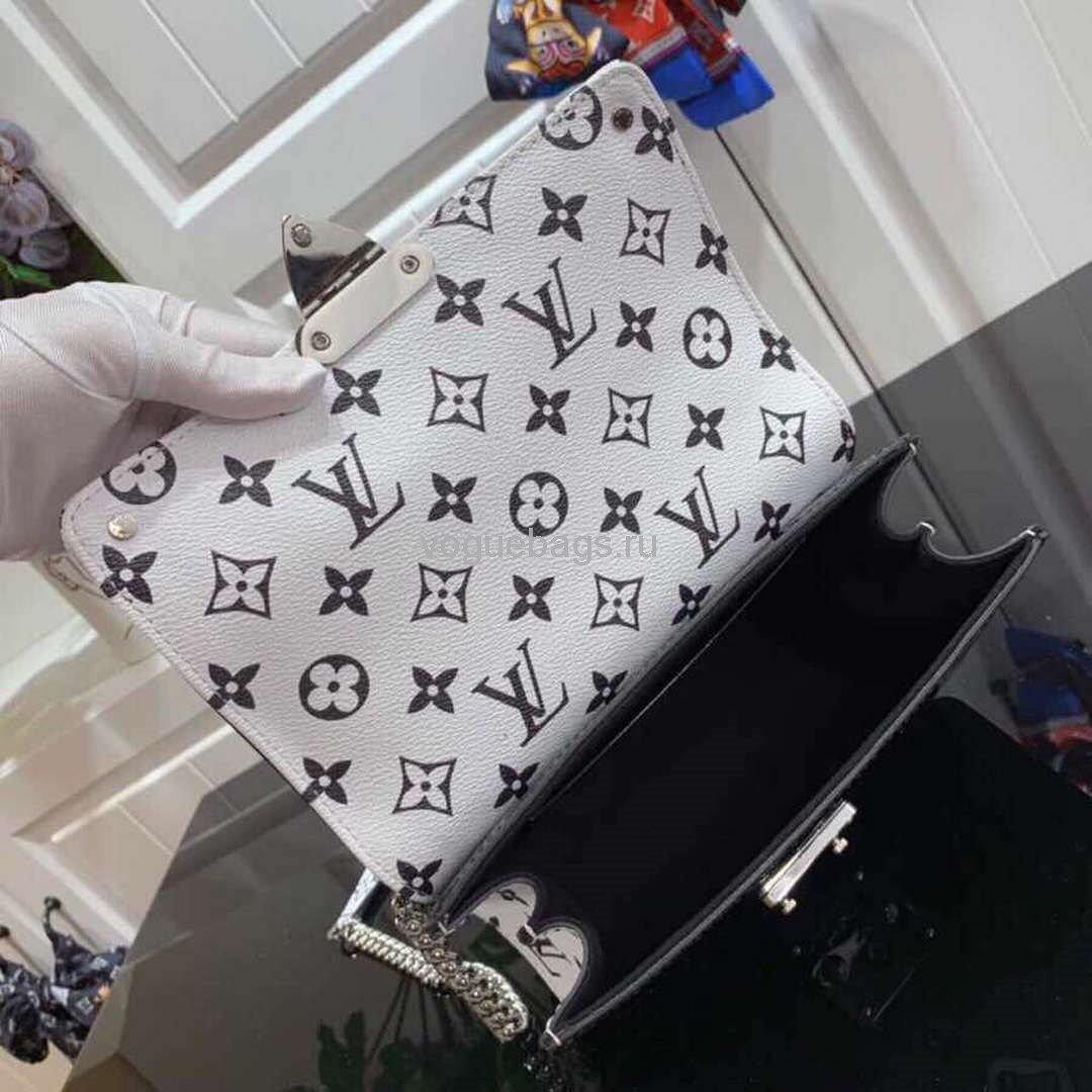 Louis Vuitton M90516 LV Wynwood Monogram Vernis Bag M90566 Black and White