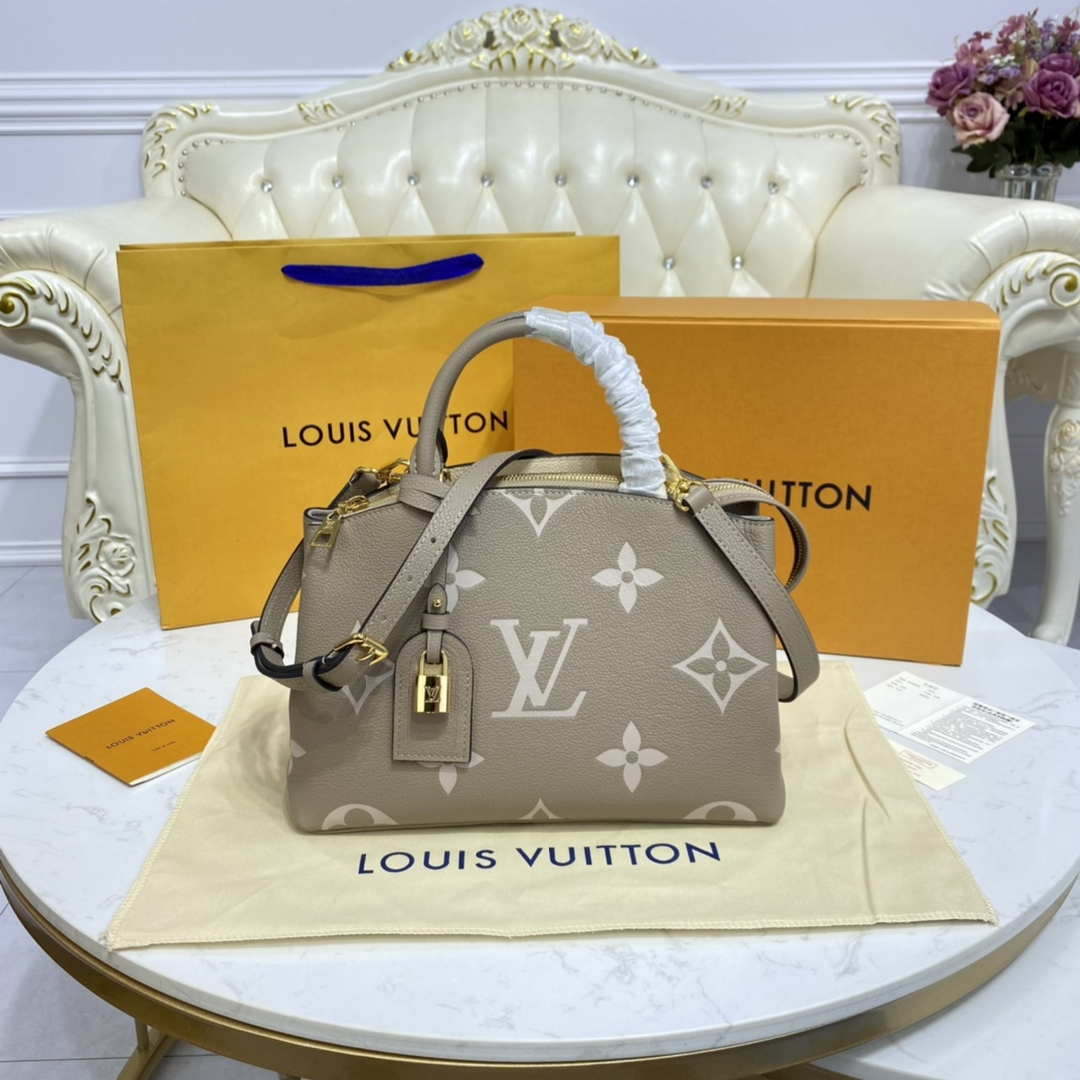 Louis Vuitton LV M58914 Petit Palais Bicolor Monogram empreinte leather Cr��me