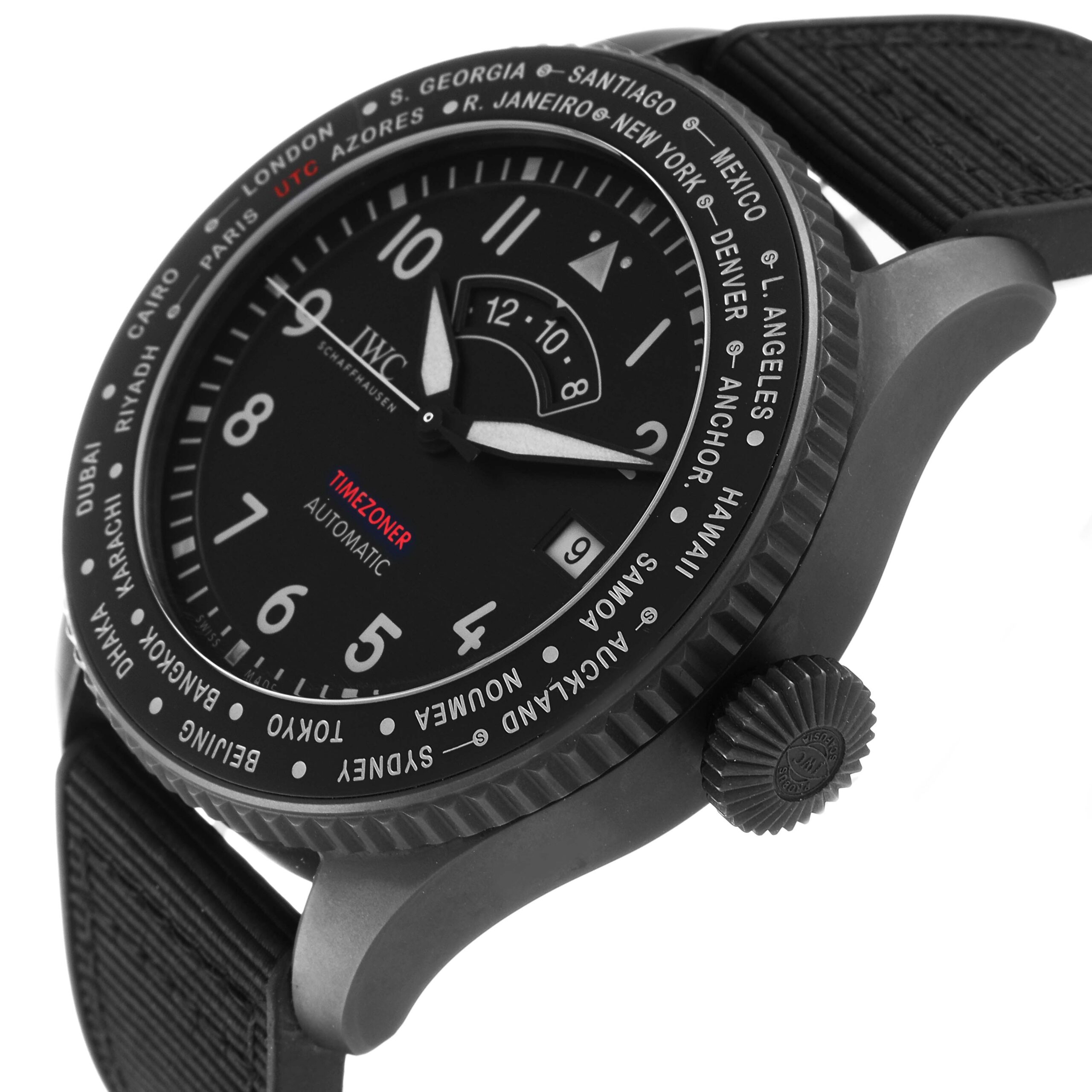 IWC Pilots Timezoner Top Gun Ceratanium Mens Watch IW395505 Box Card