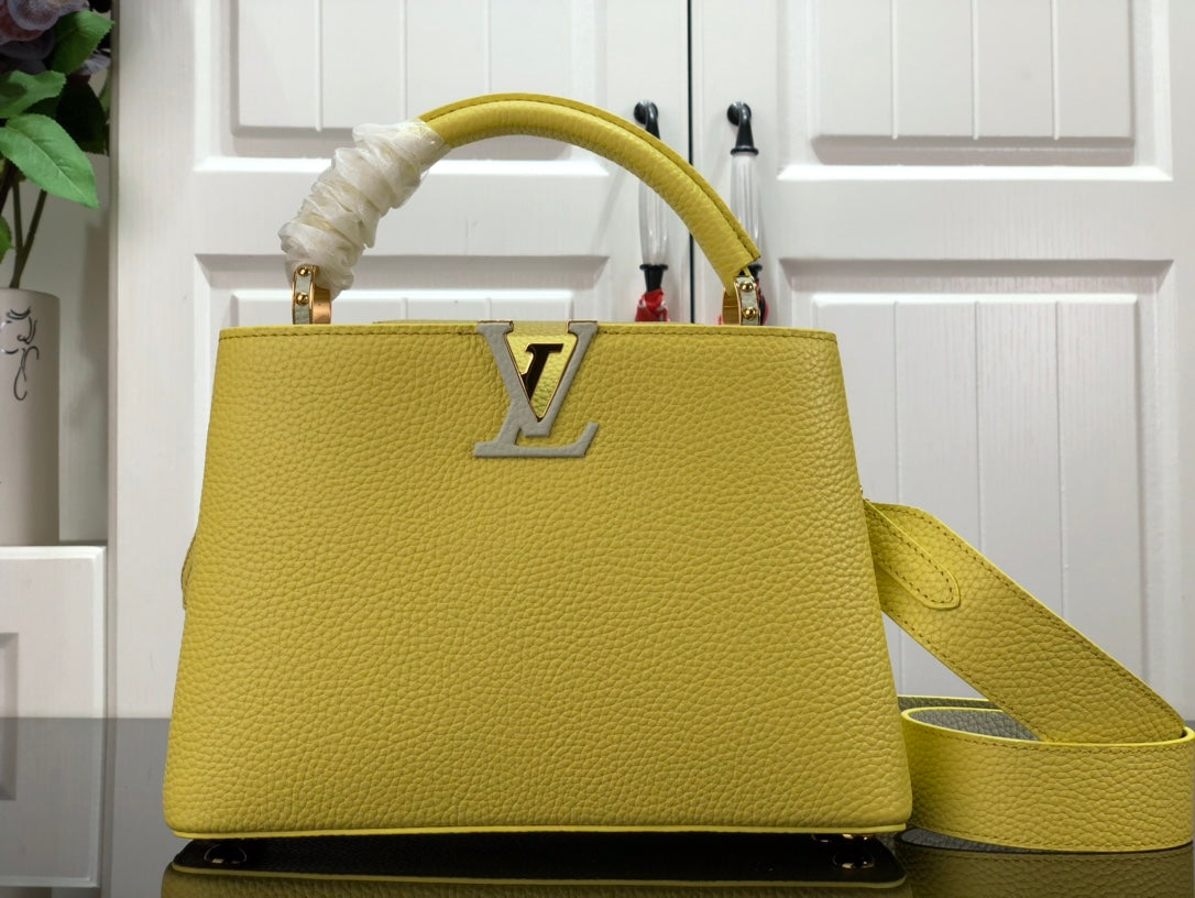 LV M48865 Louis Vuitton Capucines Mini BB Handbag Yellow