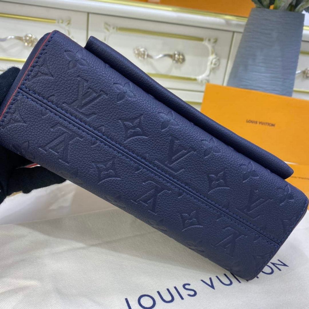 LV M52271 Louis Vuitton Vavin PM Shoulder Bag Navy Blue and Red