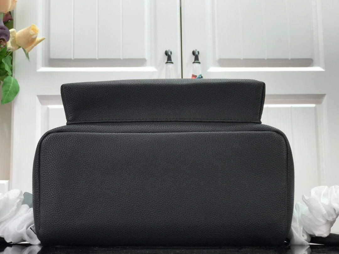 LV M57079 Louis Vuitton Backpack Black Grained Calf Leather