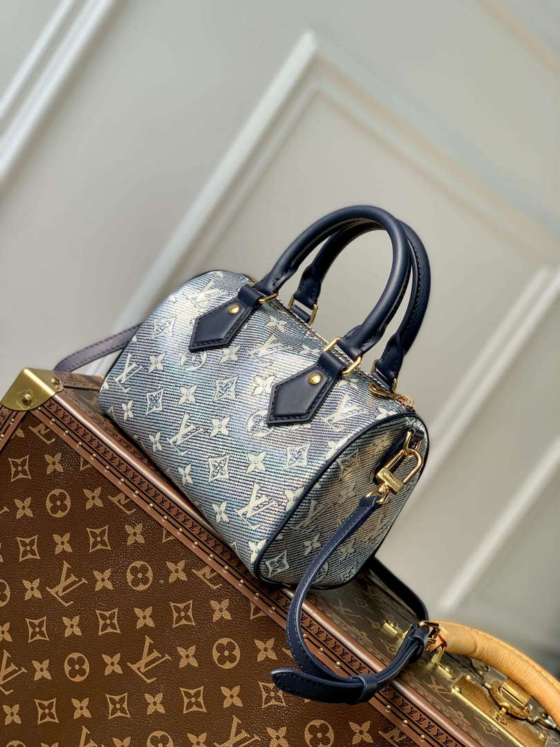 LV M23069 Louis Vuitton Speedy Bandouli��re 20 Handbag Blue