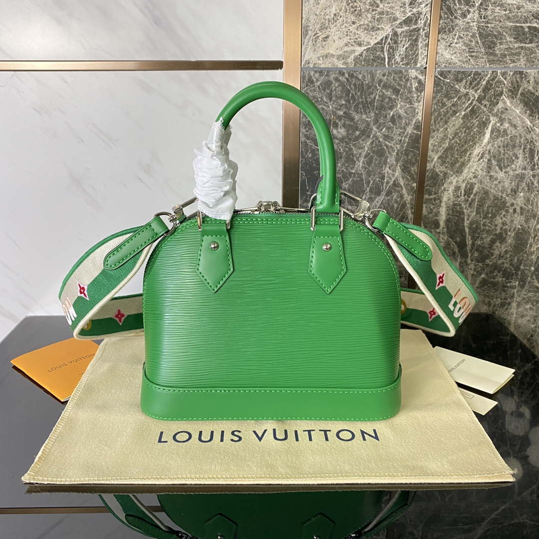 LV M40862 Louis Vuitton Alma BB Epi Handbag Green