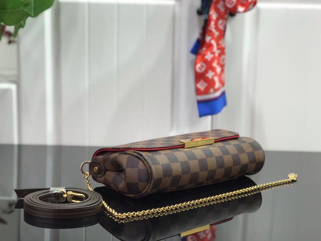 LV M40718 Louis Vuitton Favorite Mm M40717 Handbag Damier Ebene Canvas