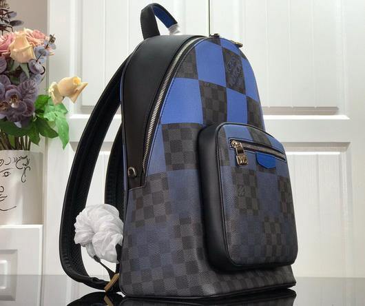 LV N40402 Louis Vuitton Josh Backpack Damier Graphite Blue