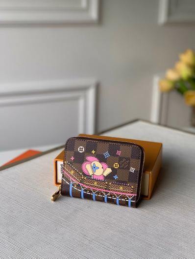 LV N60404 Louis Vuitton Zippy Coin Purse Rose Pivoine Pink