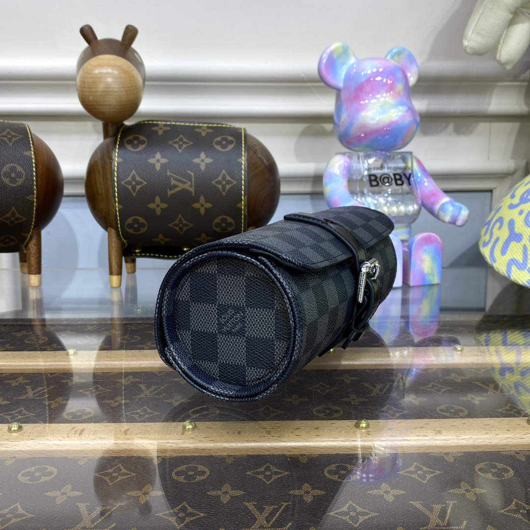 LV N41137 Louis Vuitton 3 Watch Case Damier Graphite Canvas