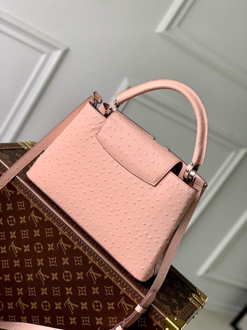 LV N81523 Louis Vuitton Capucines MM Handbag Pink