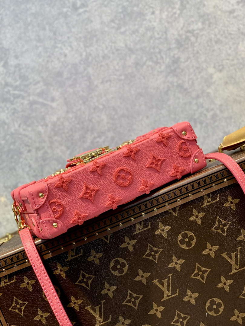 LV M20745 Louis Vuitton Petite Malle Handbag Fluo Pink
