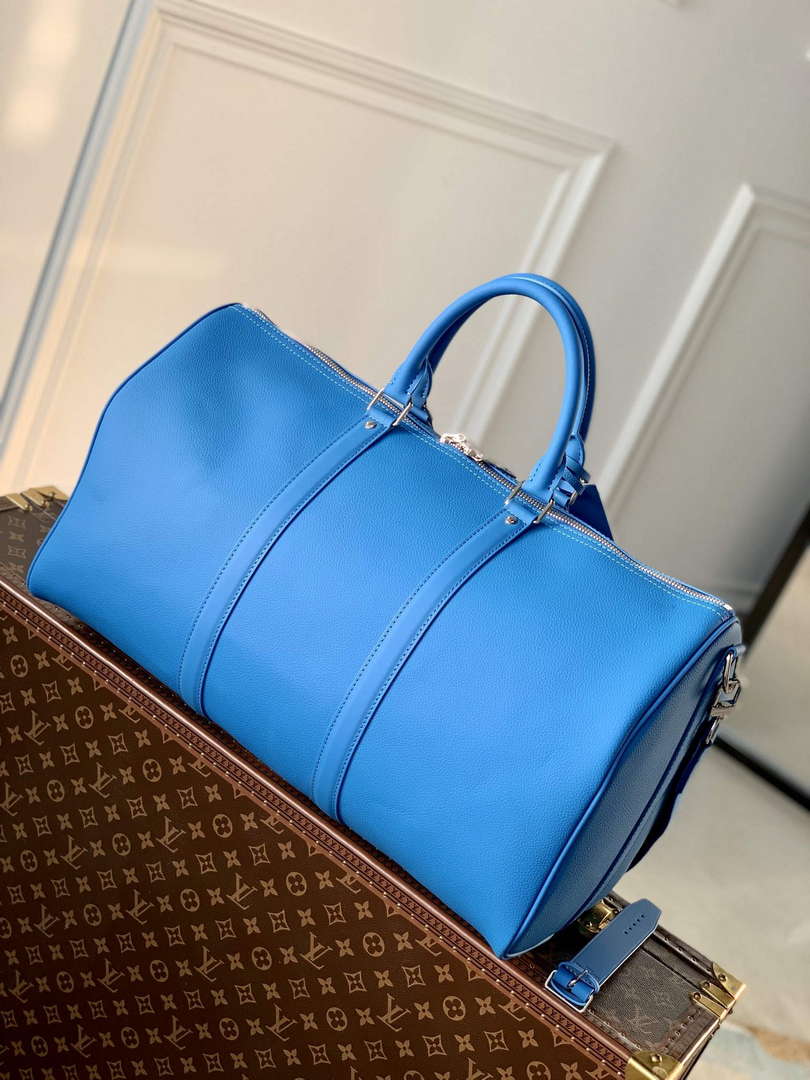 LV M22609 Louis Vuitton Keepall Bandouli��re 50 Bag Blue