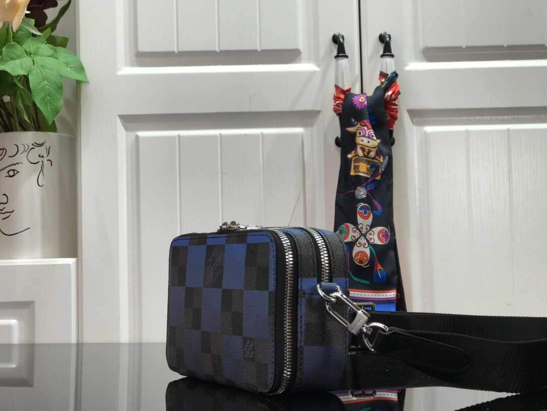 LV N60414 Louis Vuitton Alpha Wearable Wallet N60418 Blue Damier Graphite