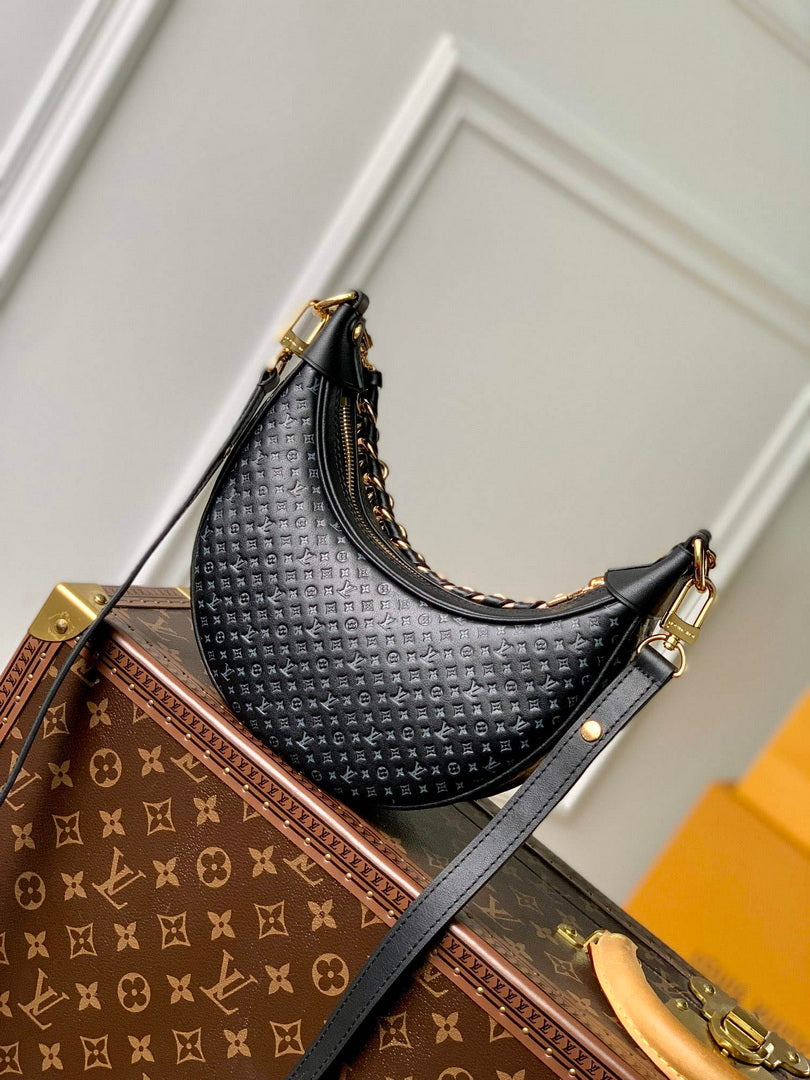 LV M22591 Louis Vuitton Loop Baguette Handbag Black