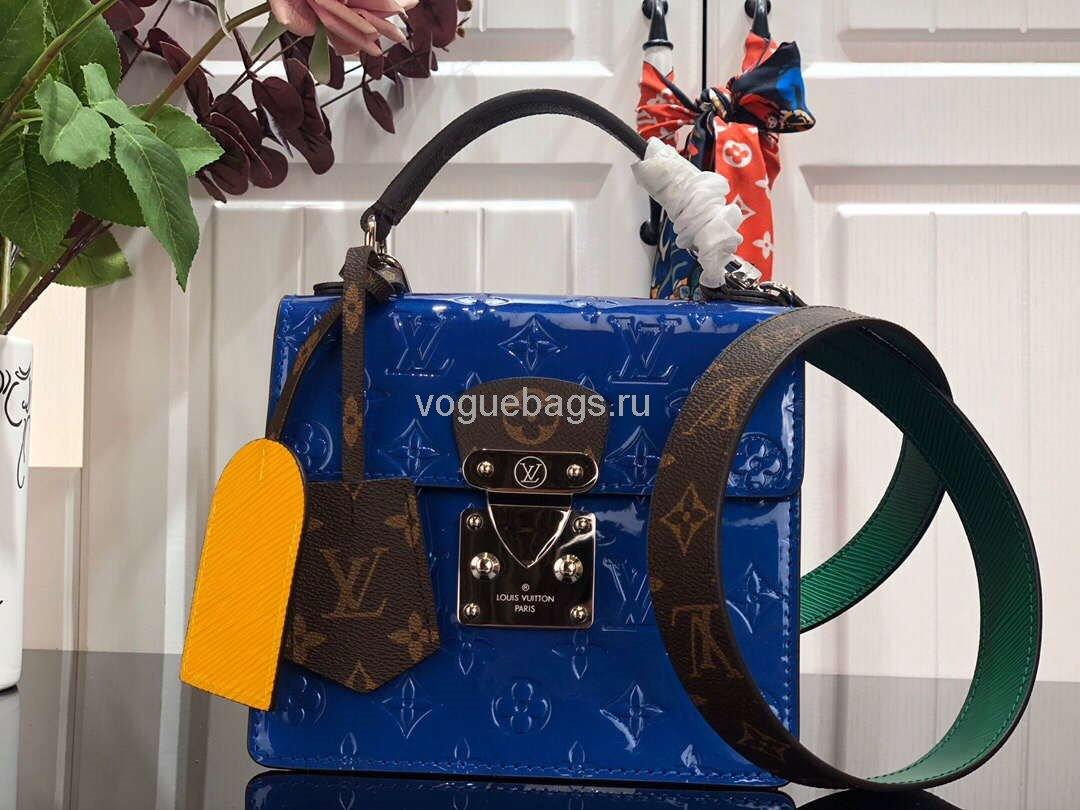 LV M90514 Louis Vuitton Spring Street Monogram Vernis Bag M90468 Blue