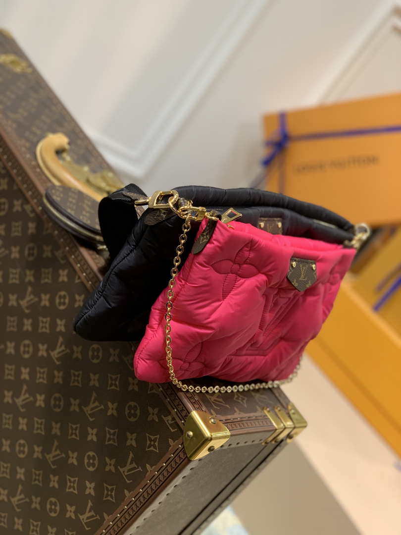 LV M58980 Louis Vuitton Maxi Multi Pochette Accessoires Bag M58977 Black and Fuchsia
