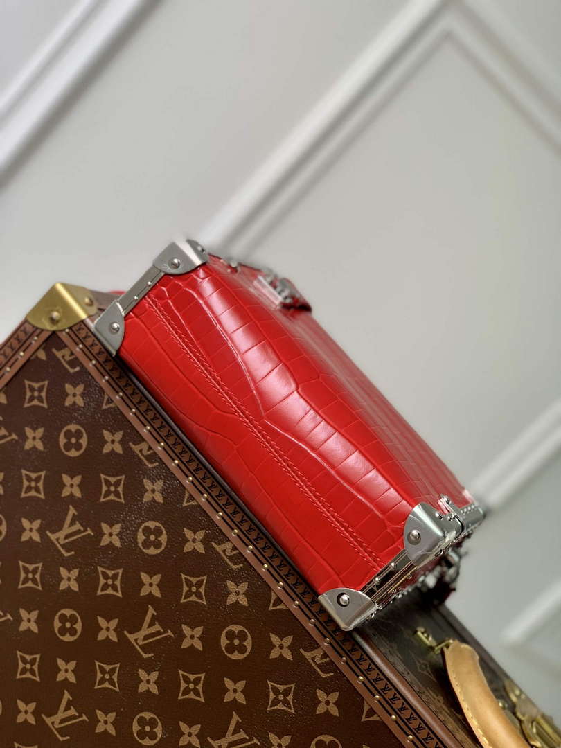 LV M21741 Louis Vuitton Side Trunk PM Bag Red Crocodile pattern