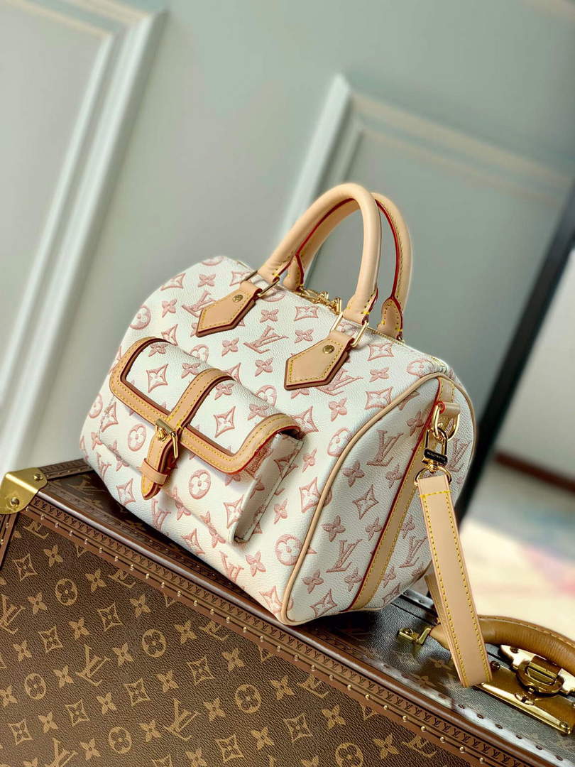 LV M20852 Louis Vuitton Speedy Bandouliere 25 Handbag White