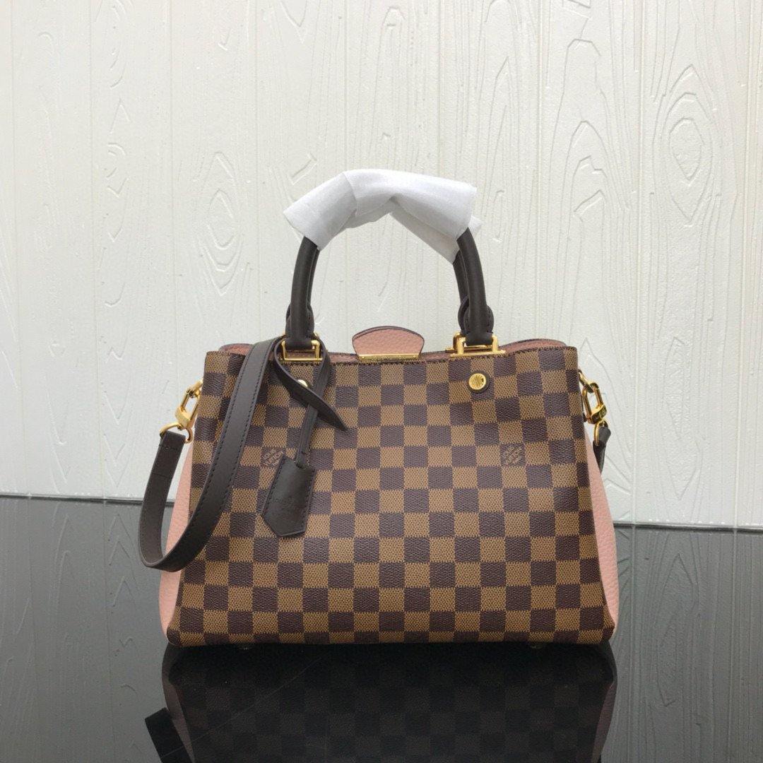 LV N41674 Louis Vuitton Brittany BB Tote Damier Ebene N41673 Pink