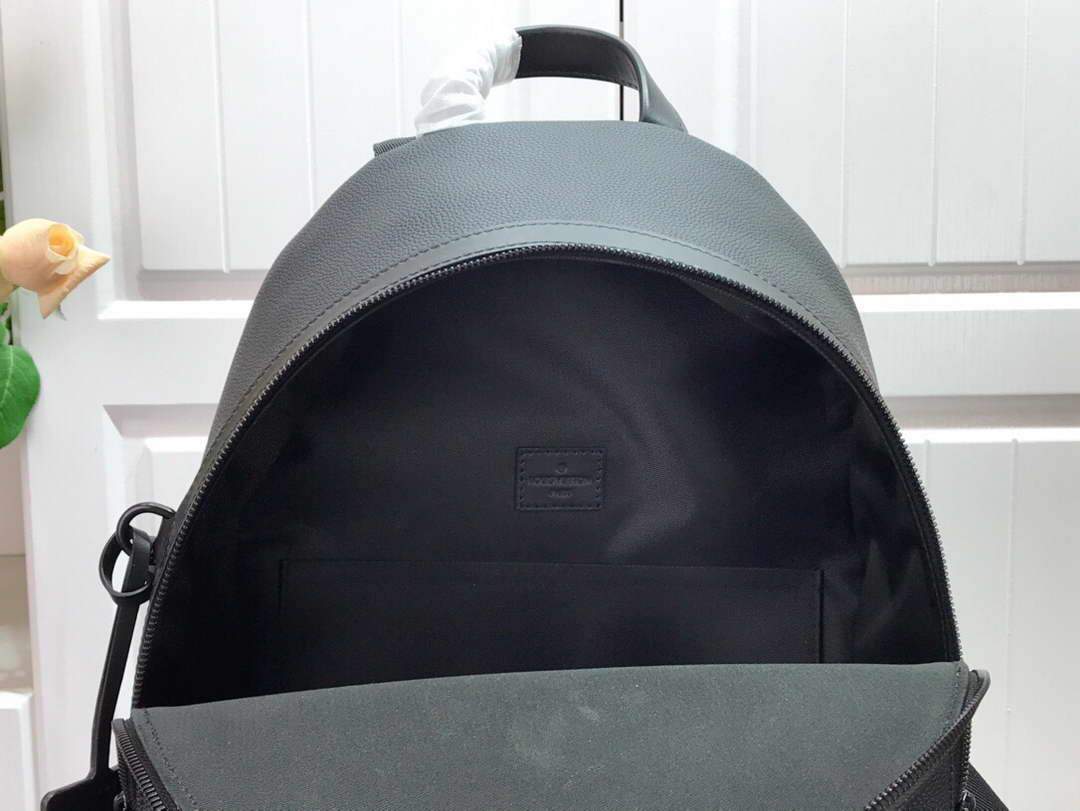LV M57079 Louis Vuitton Backpack Black Grained Calf Leather