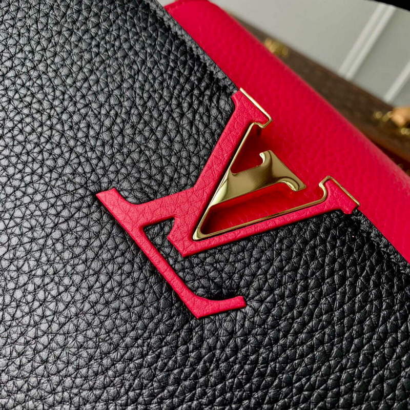 LV M94755 Louis Vuitton Capucines BB Handbag Black Rose Berlingot