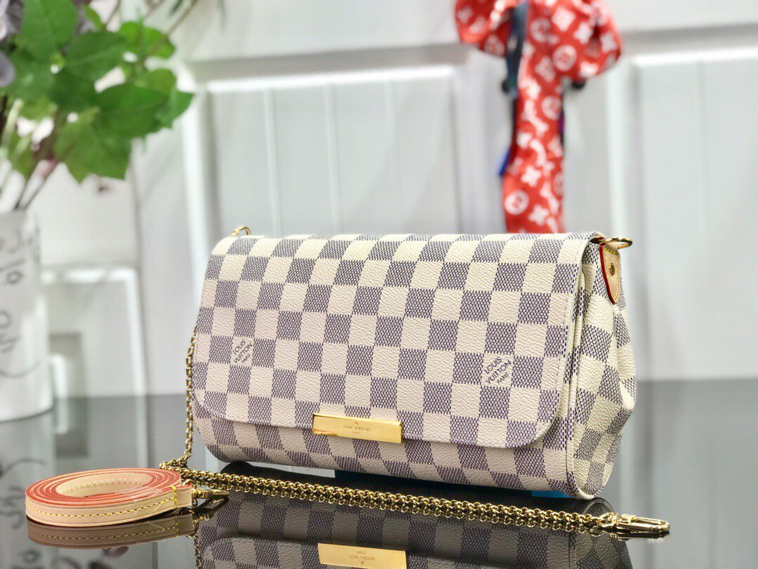 LV M40718 Louis Vuitton Favorite Mm M40717 Handbag Damier Azur Canvas
