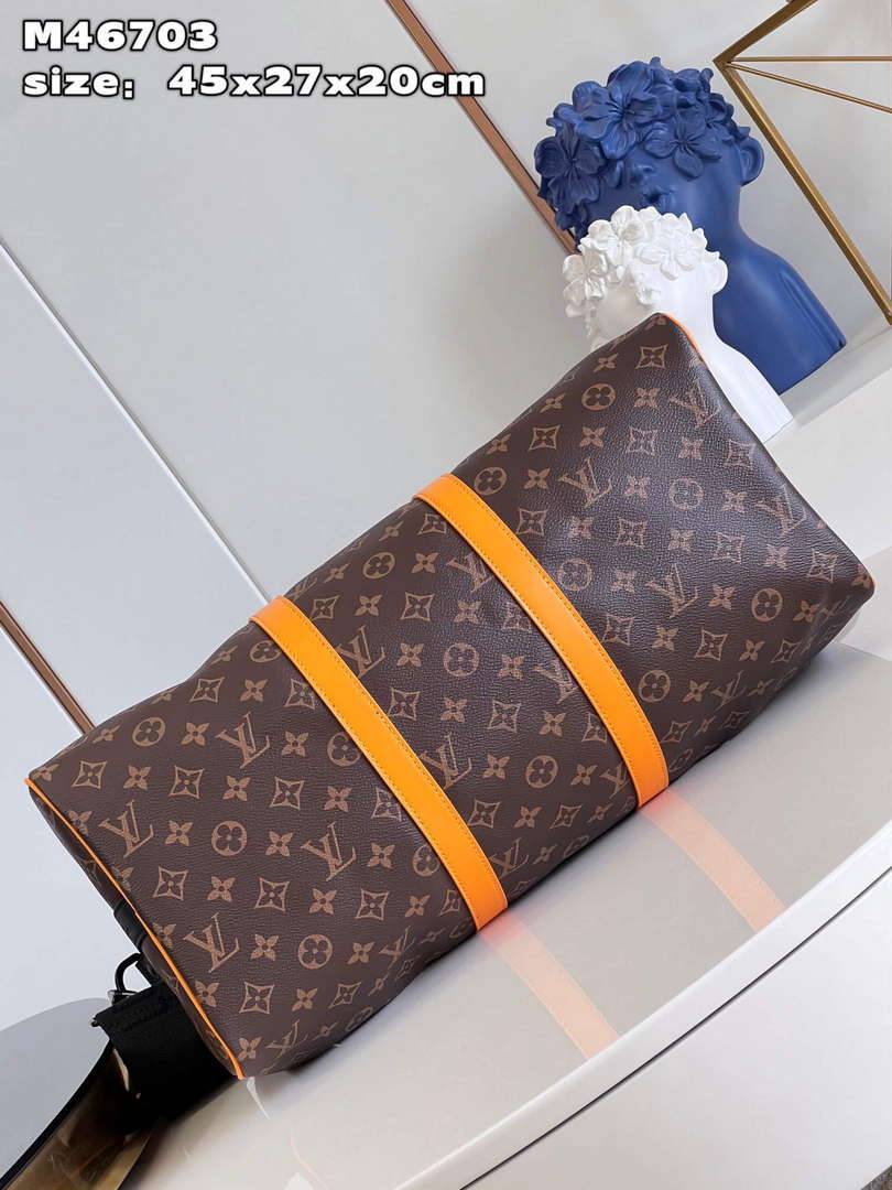 LV M46703 Louis Vuitton Keepall Bandouli��re 45 Bag Radiant Sun