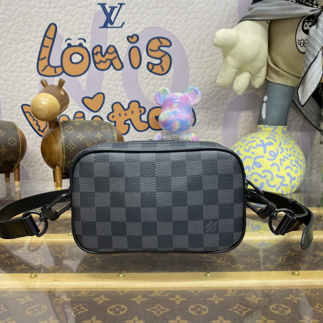 LV M82542 Louis Vuitton Nano Alpha Bag Black grid