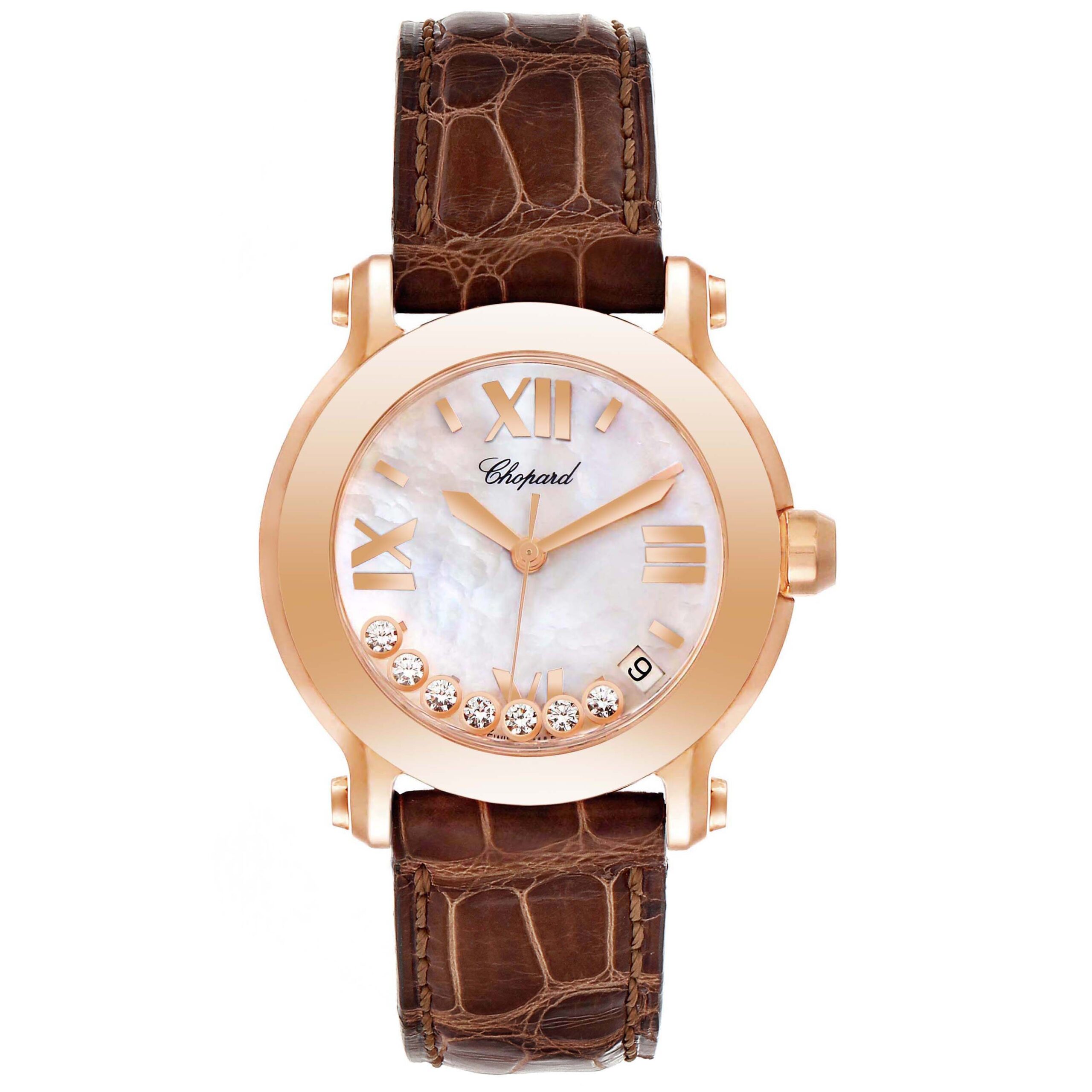 Chopard Happy Sport 7 Floating Diamond Rose Gold Ladies Watch 7471