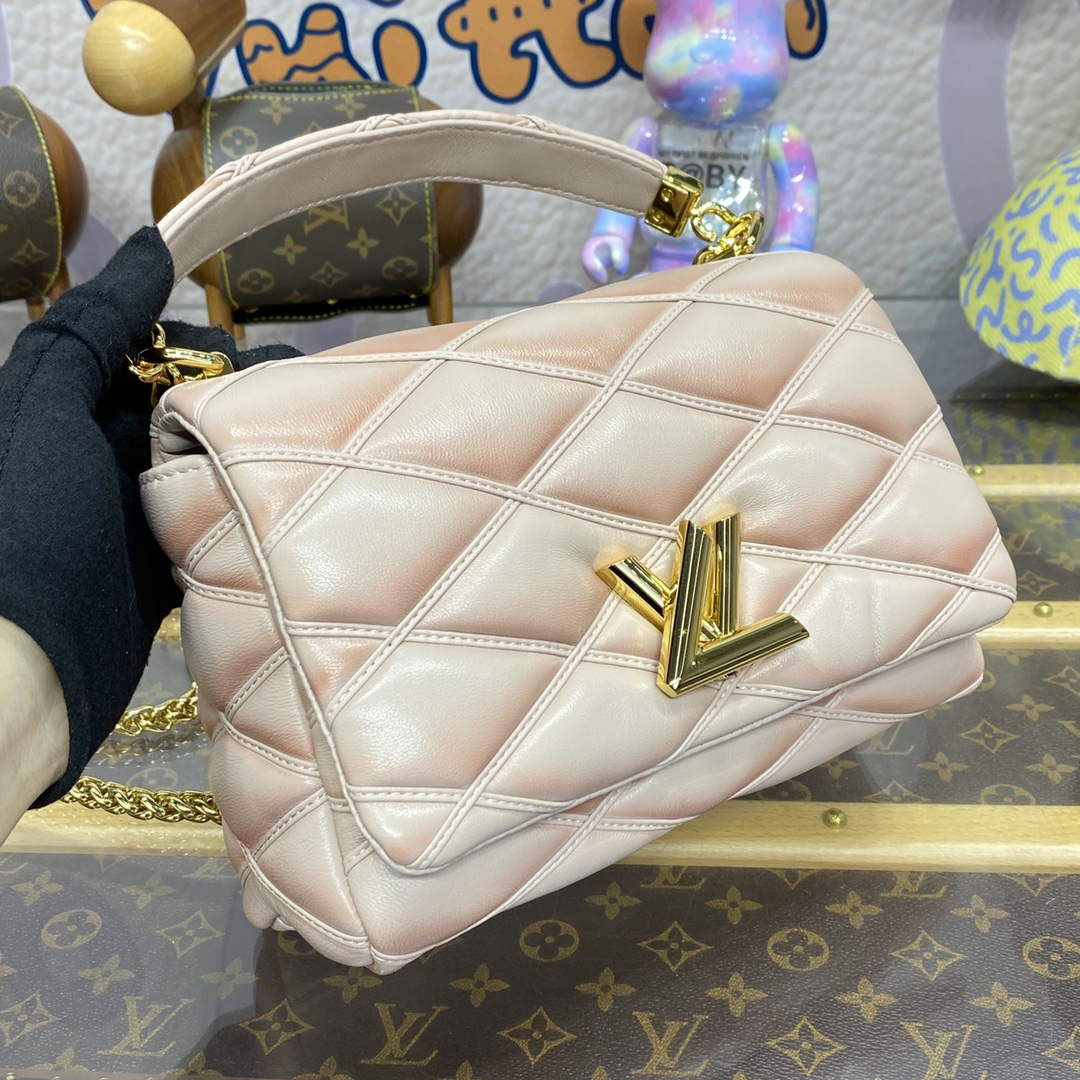 LV M23568 Louis Vuitton GO-14 MM Bag Beige/Pink