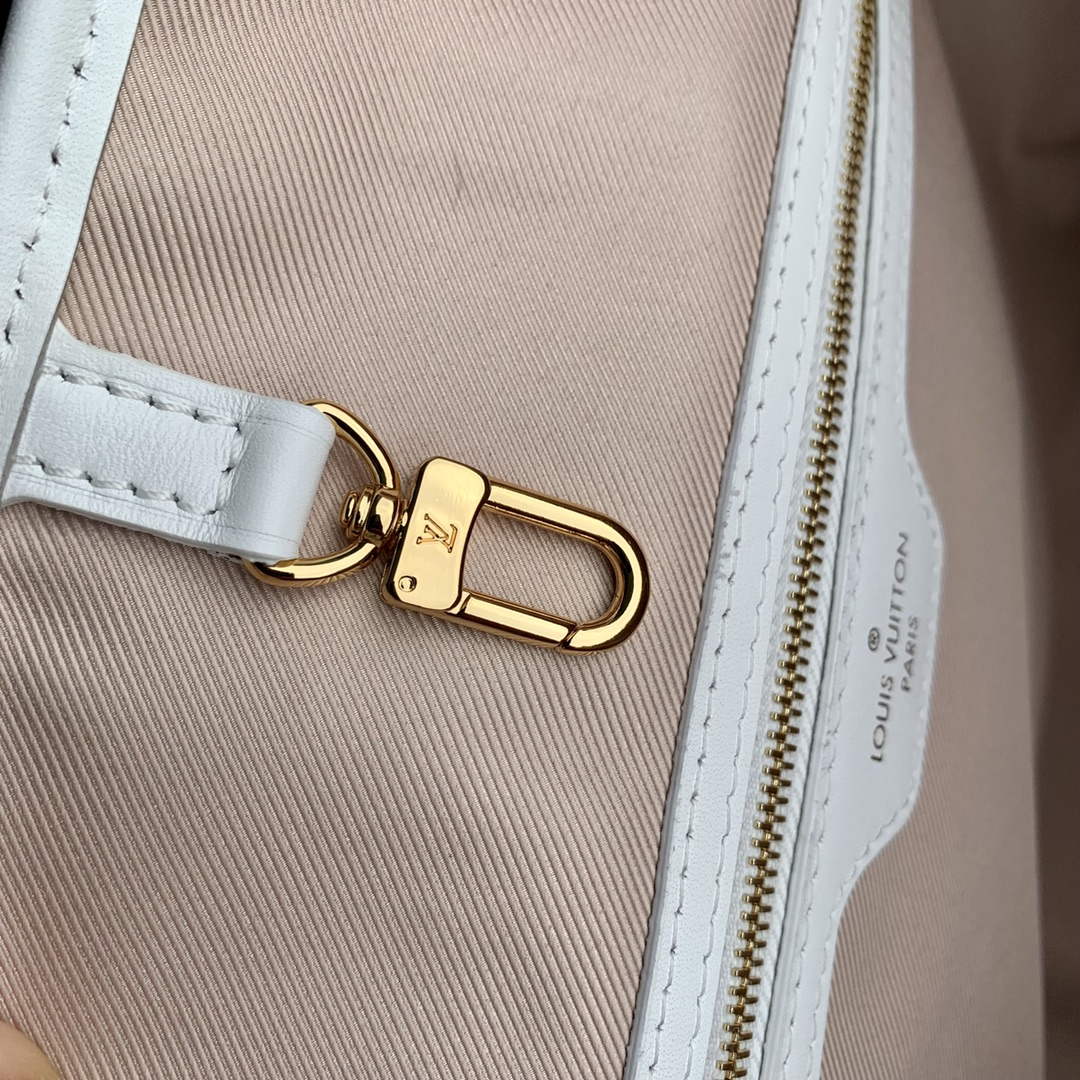 LV M22839 Louis Vuitton Neverfull MM Tote Bag White
