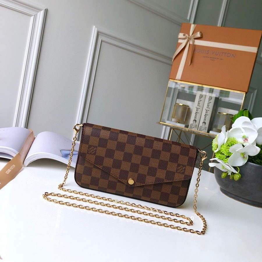 LV N63032 Louis Vuitton Felicie Pochette Bag M61276 Damier Ebene