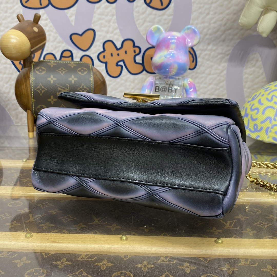 LV M23569 Louis Vuitton GO-14 MM Handbag Black/Pink