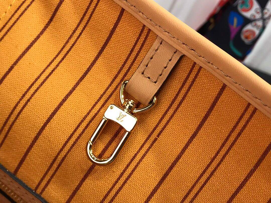 LV N50047 Louis Vuitton Neverfull MM Damier Azur Canvas Bag Pink