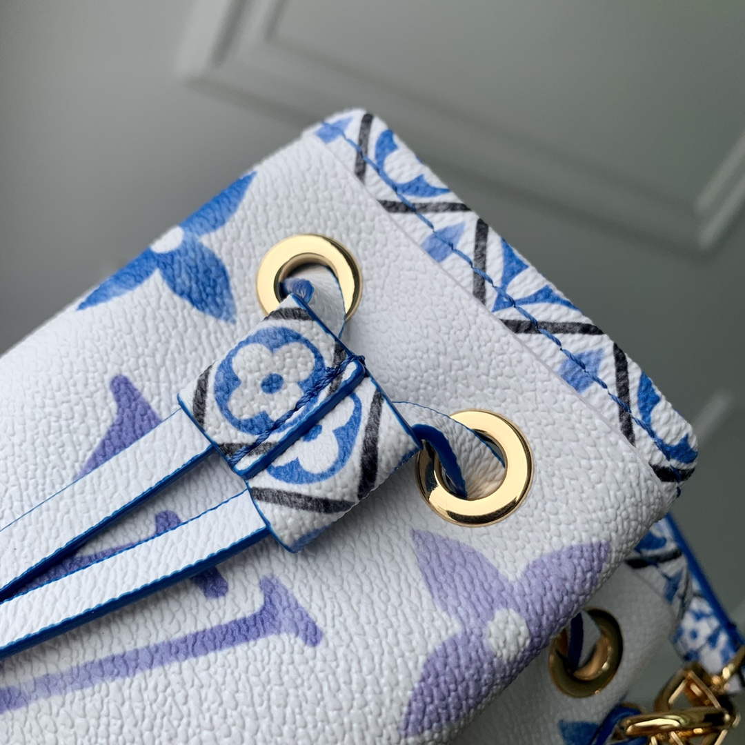 LV M82386 Louis Vuitton Nano No�� Bucket Bag Blue