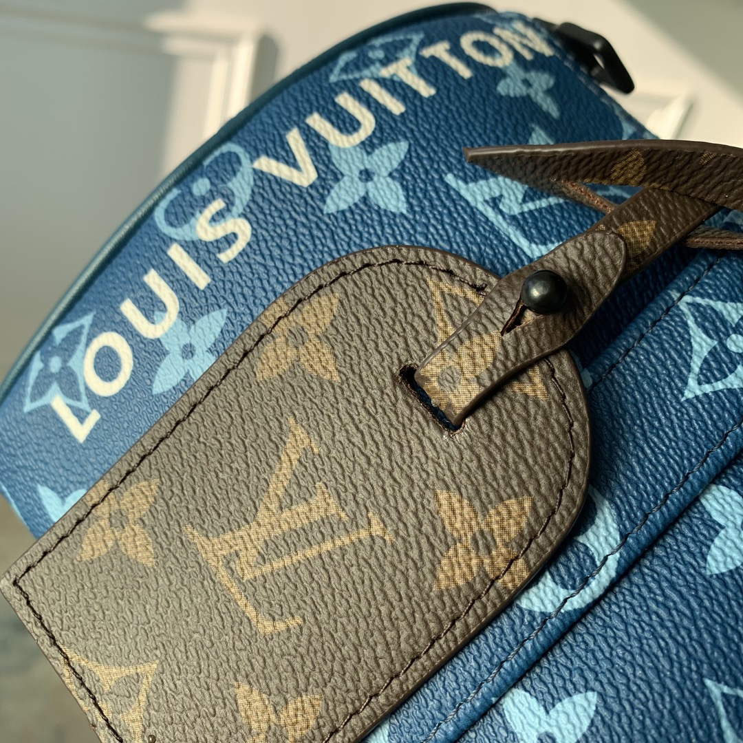 LV M46803 Louis Vuitton Keepall Bandouli��re 25 City Bag Atlantic Blue