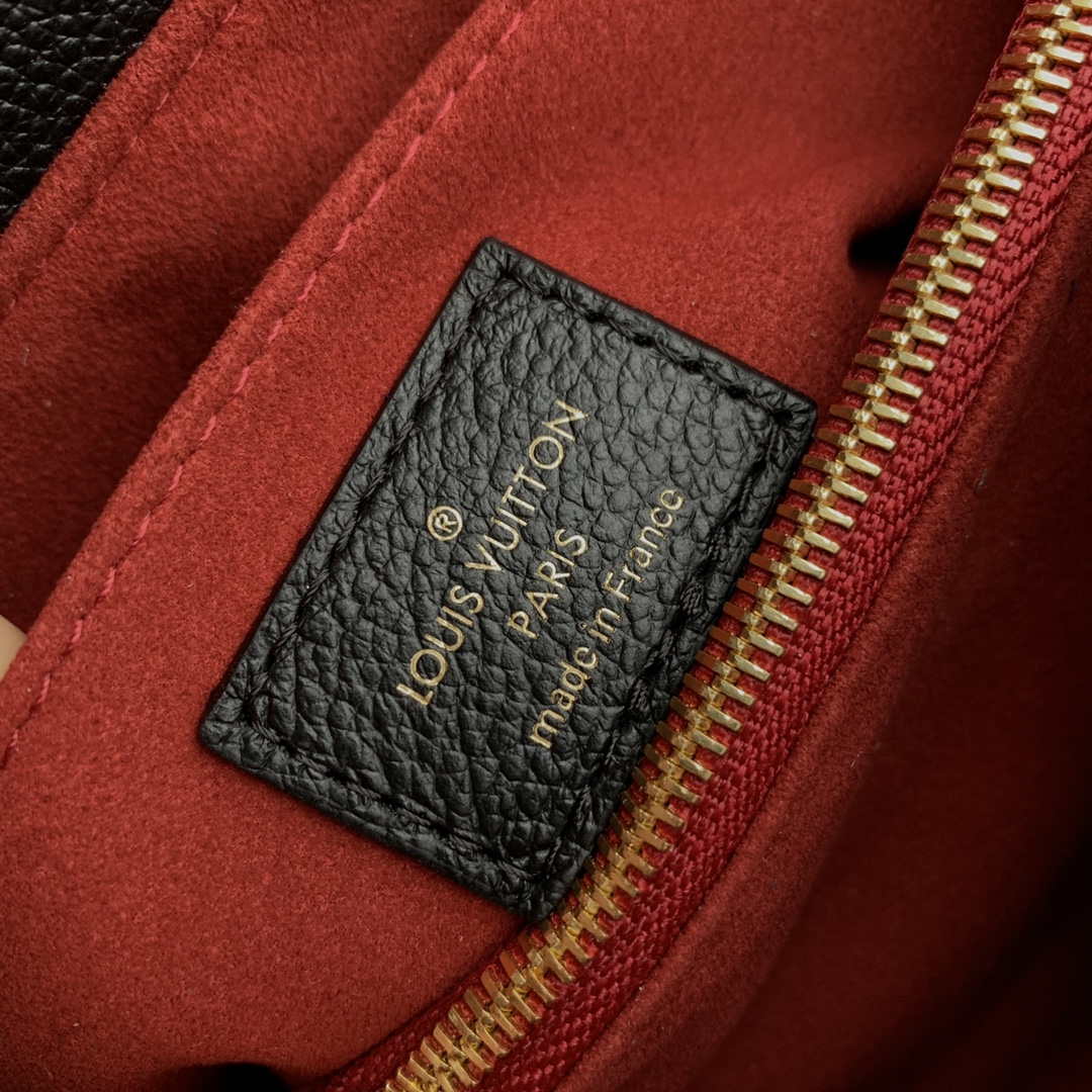 LV M45978 Louis Vuitton Madeleine MM Bicolor Monogram Empreinte Leather Black