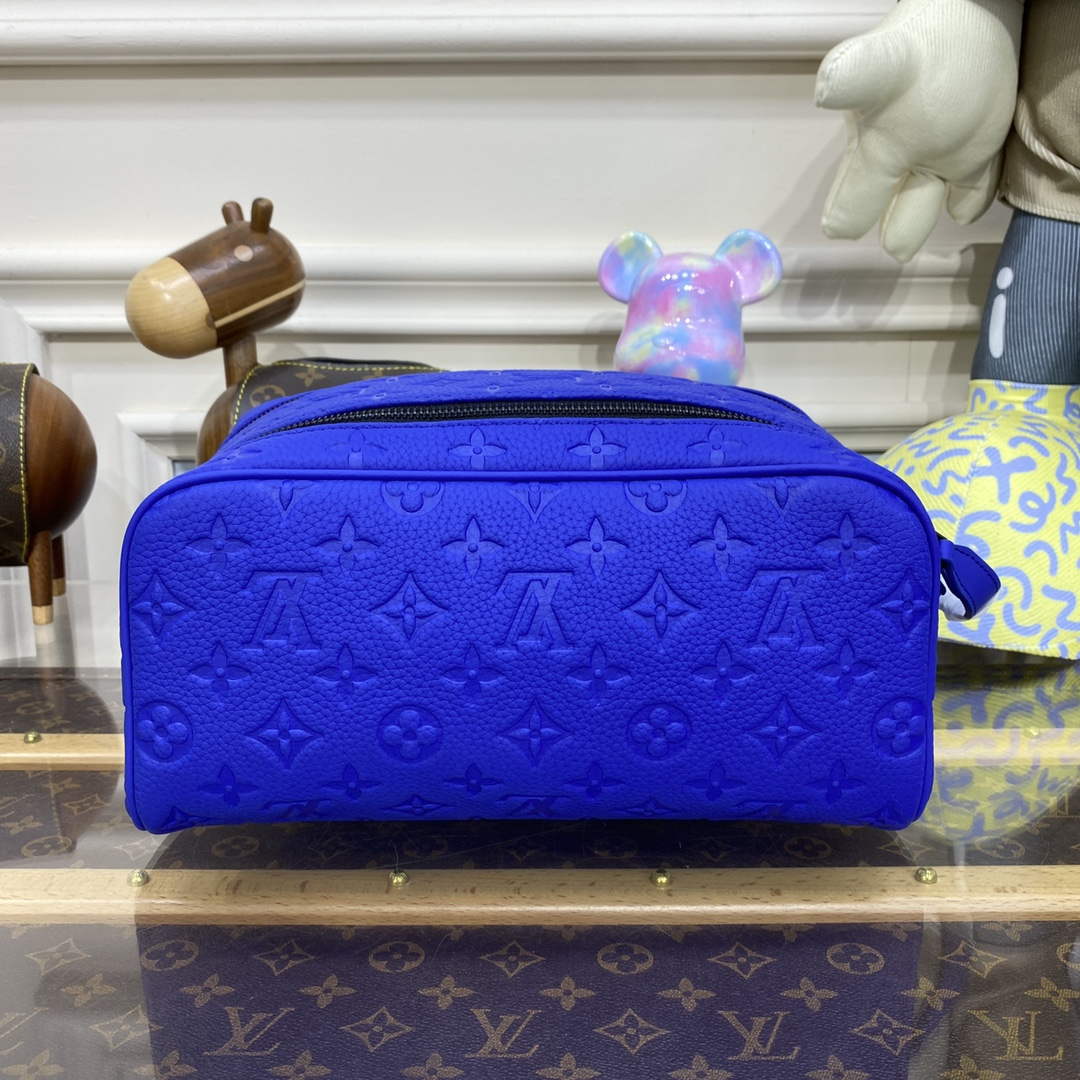 LV M82576 Louis Vuitton Dopp Kit Bag Racing Blue