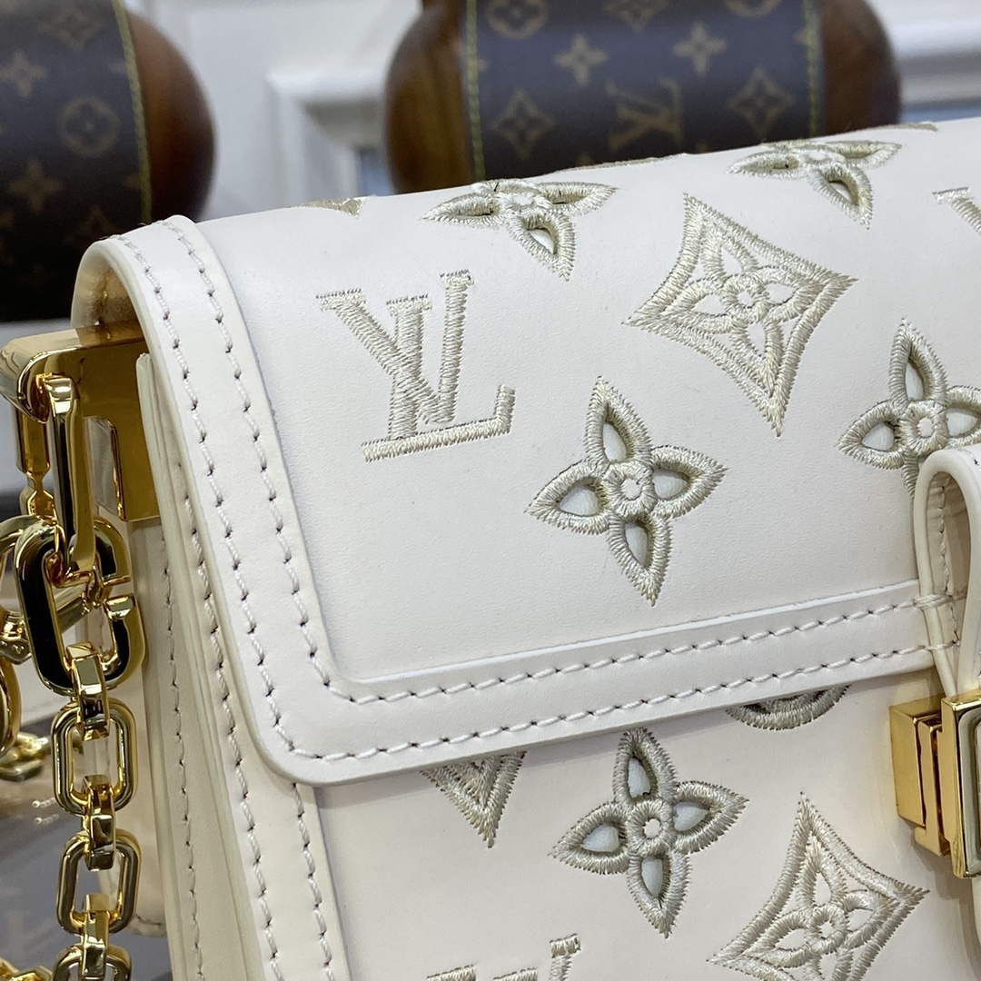LV M22955 Louis Vuitton Dauphine East West Handbag Beige