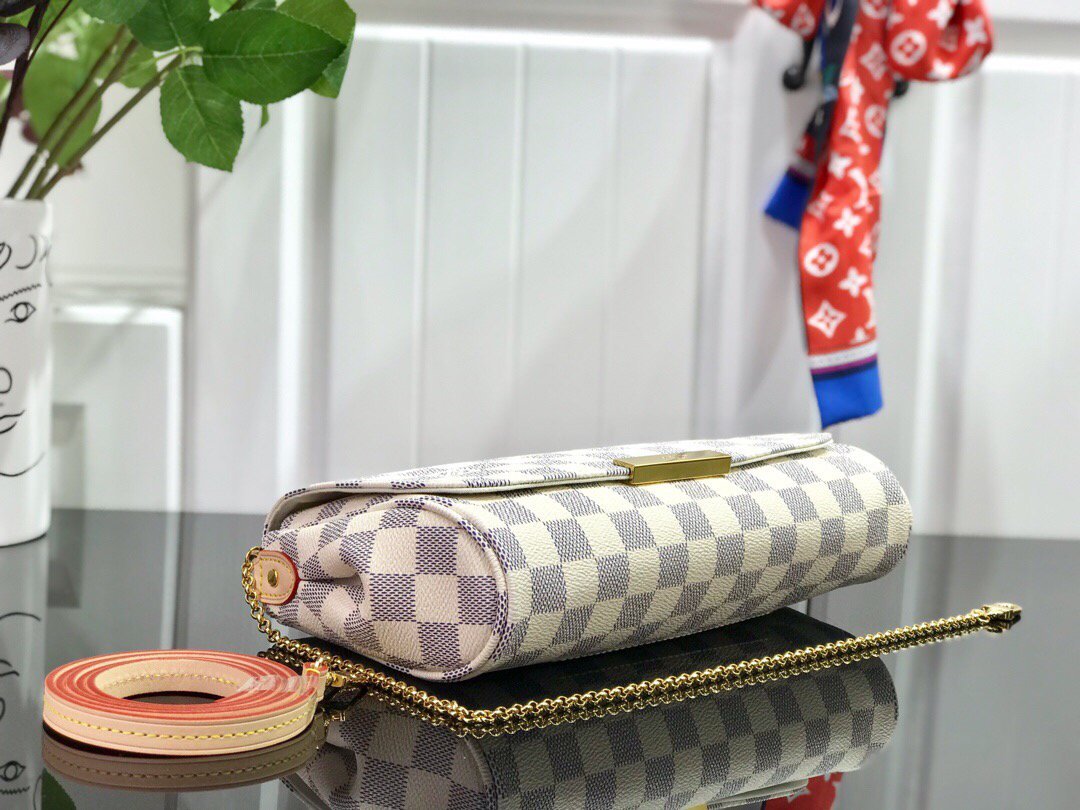 LV M40718 Louis Vuitton Favorite Mm M40717 Handbag Damier Azur Canvas
