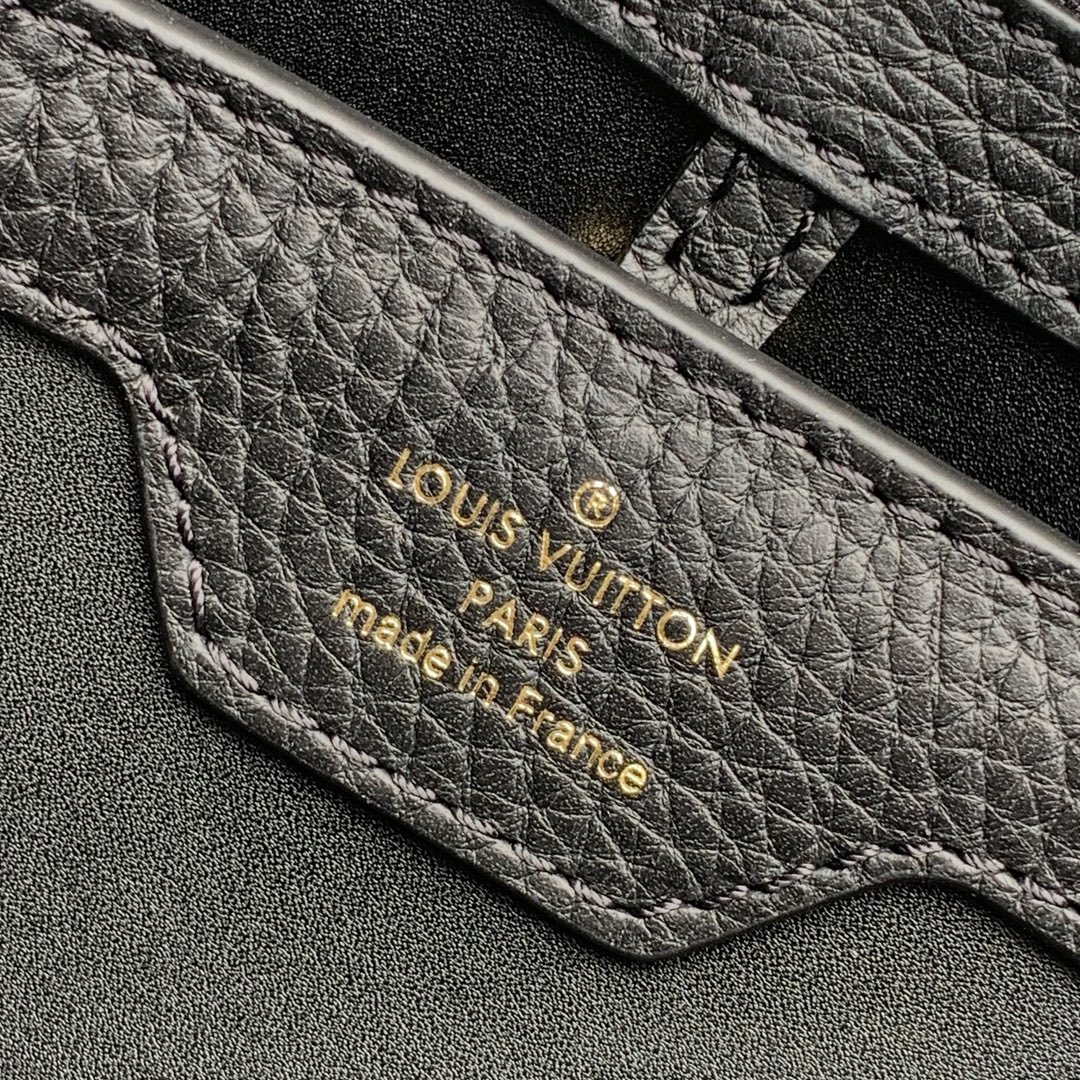 LV M57523 Louis Vuitton Capucines MM Handbag Black and Blue