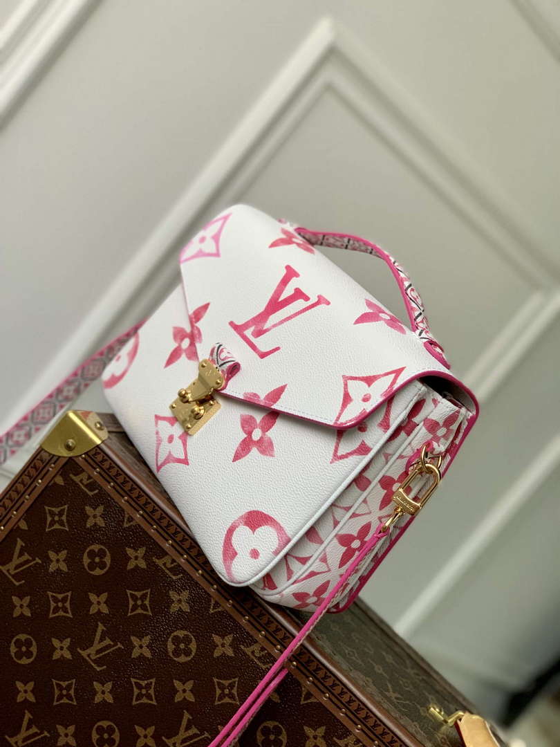 LV M23055 Louis Vuitton Pochette M��tis MM Handbag Pink
