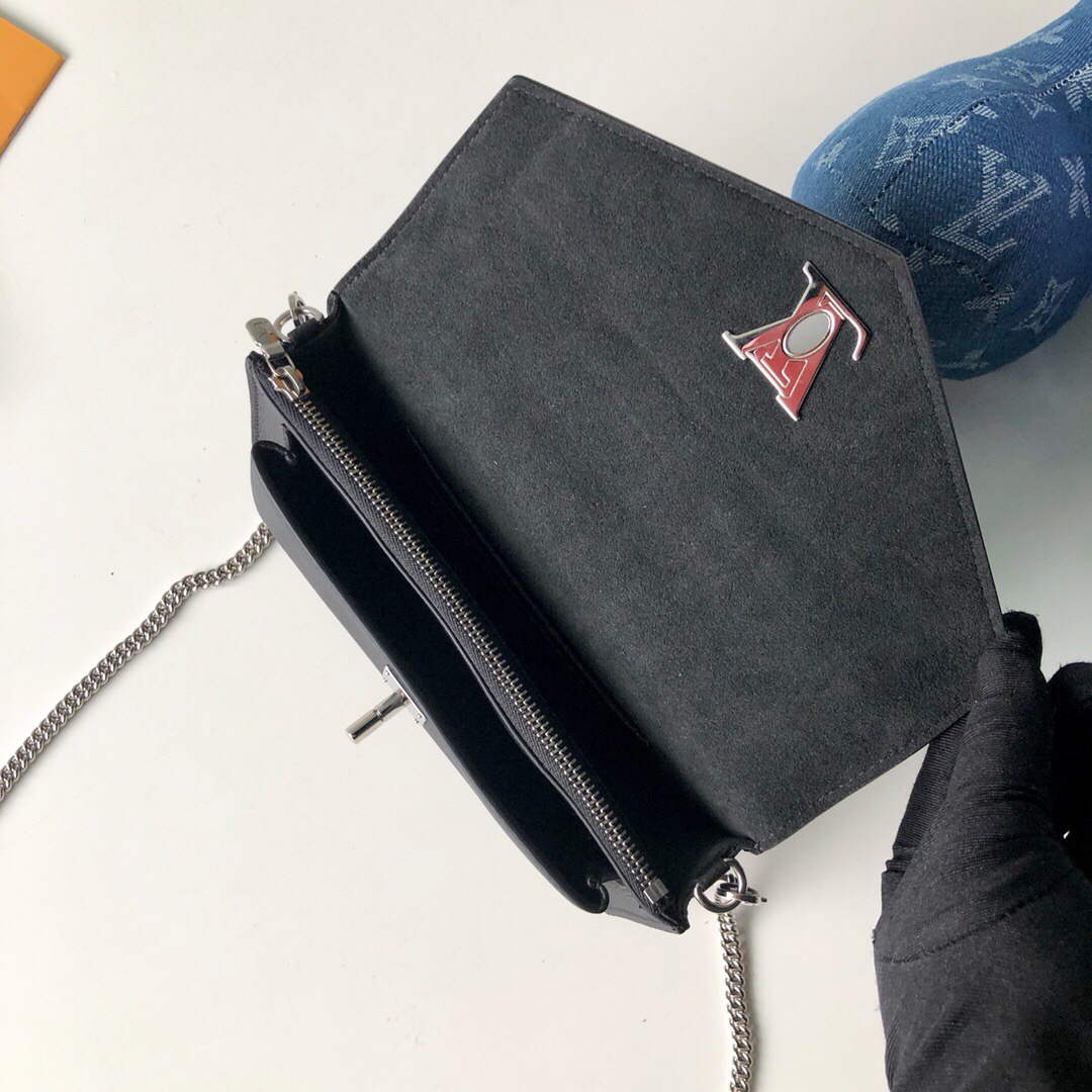 LV M63471 Louis Vuitton Mylockme Chain Pochette Black