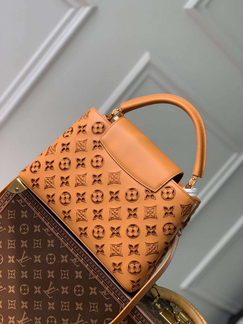 LV M22863 Louis Vuitton Capucines MM Handbag Saffron Yellow