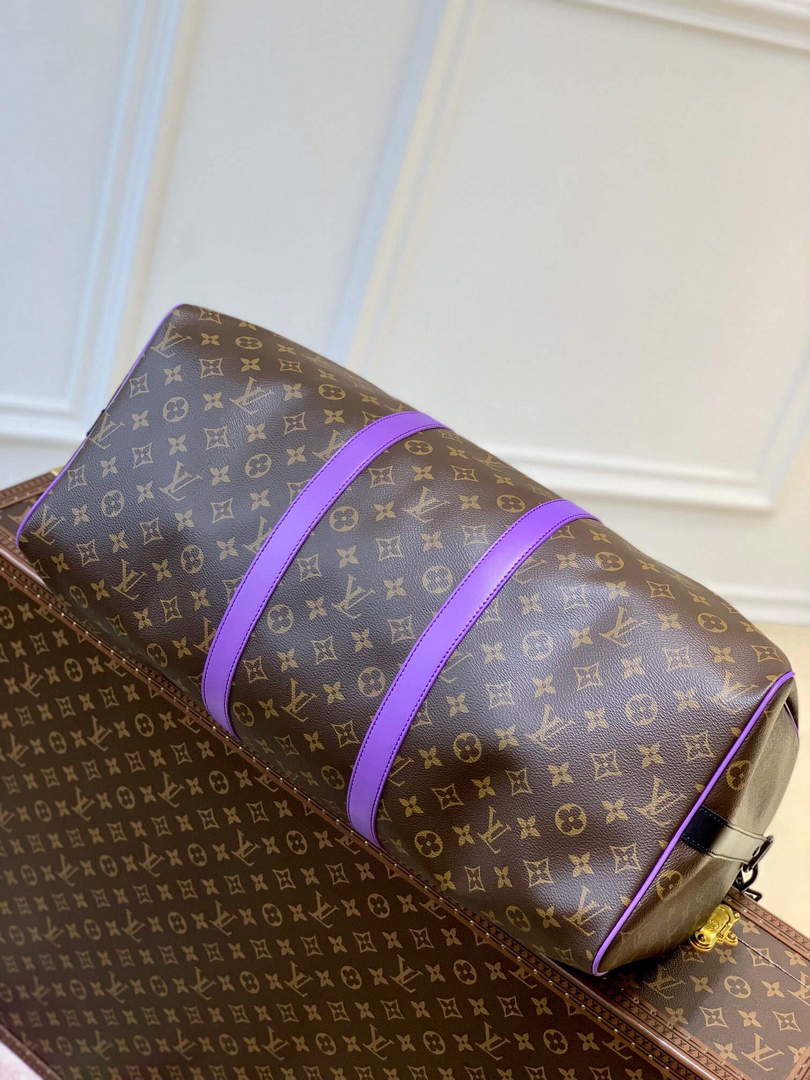 LV M46259 Louis Vuitton Keepall Bandouliere 50 Bag Purple