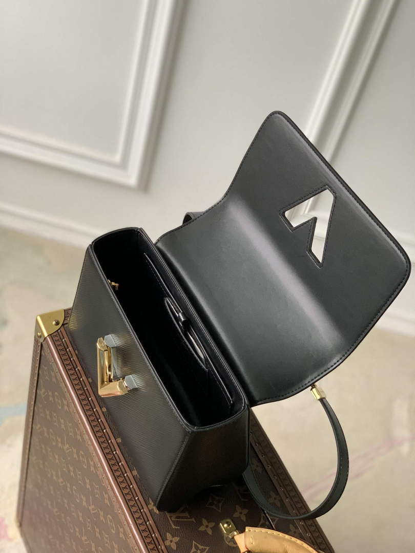 LV M22773 Louis Vuitton Twist MM Handbag Black