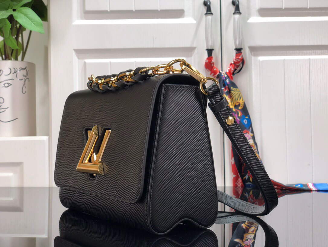 LV M53754 Louis Vuitton Twist MM Epi Grained Cowhide Leather Black