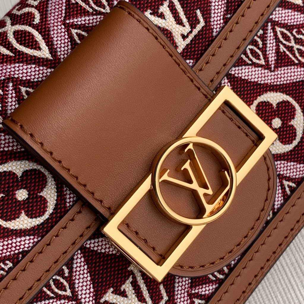 LV M69992 Louis Vuitton Since 1854 Dauphine Chain Wallet Monogram Red