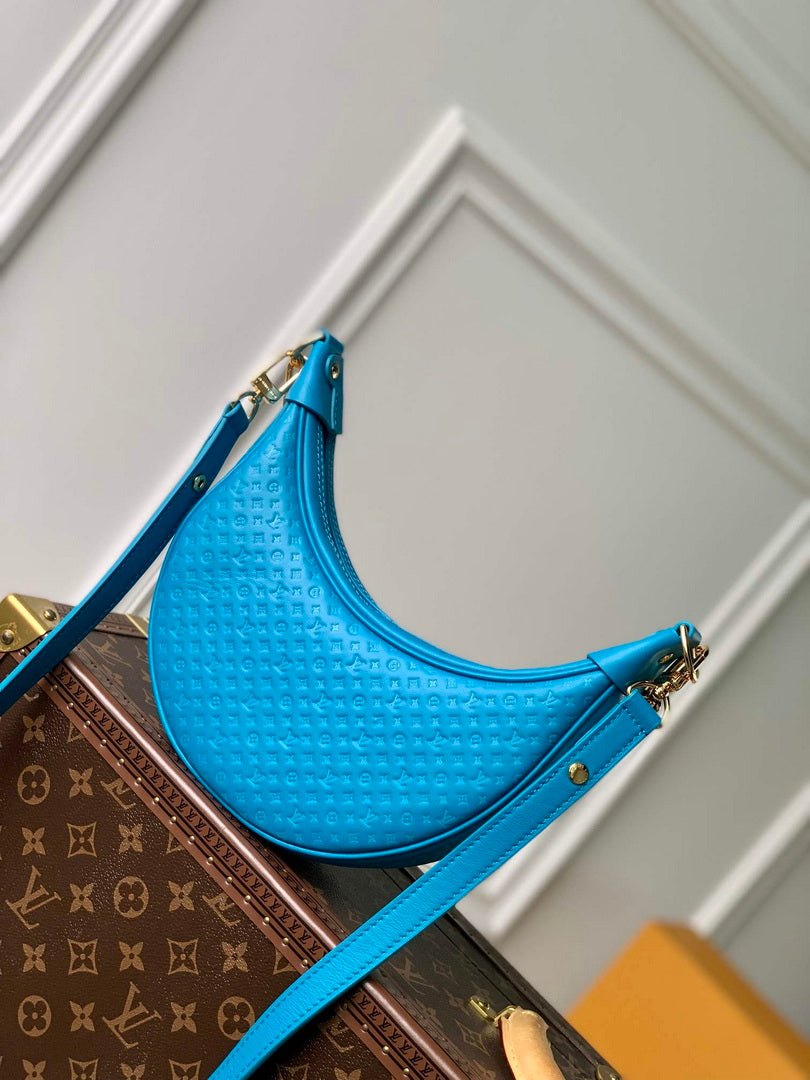 LV M22593 Louis Vuitton Loop Baguette Handbag Blue