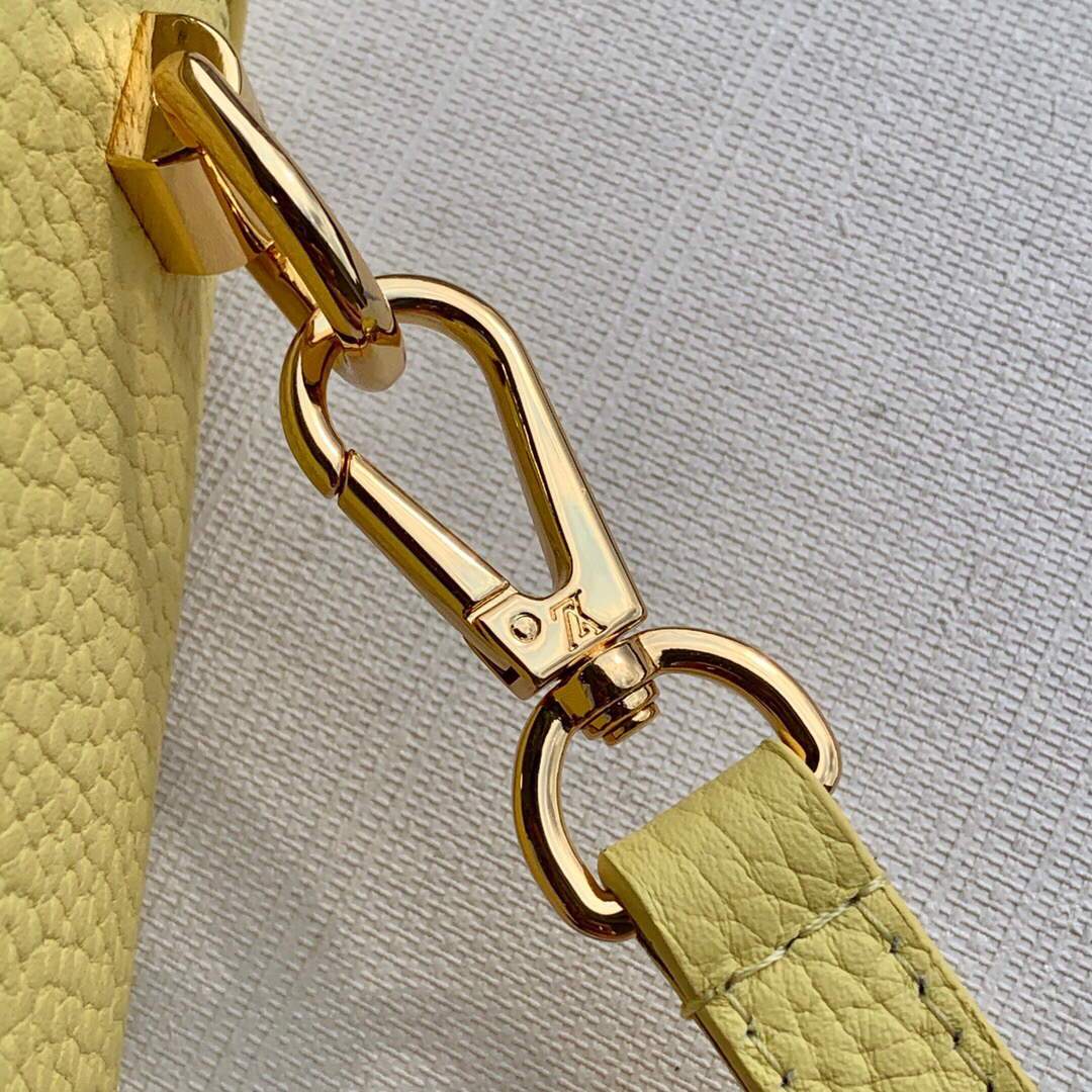 LV M58688 Louis Vuitton Twist MM Leathers Handbag Ginger Yellow