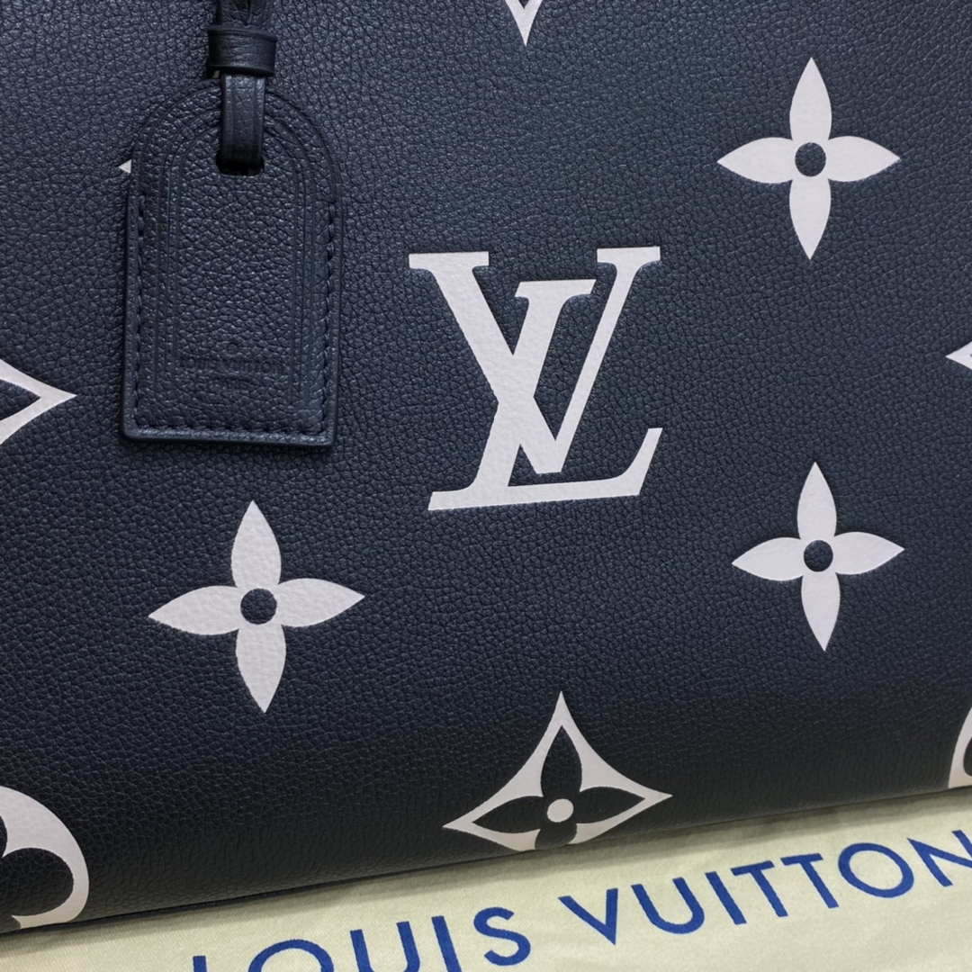 Louis Vuitton LV M45842 Grand Palais bicolor Monogram empreinte leather Black Beige